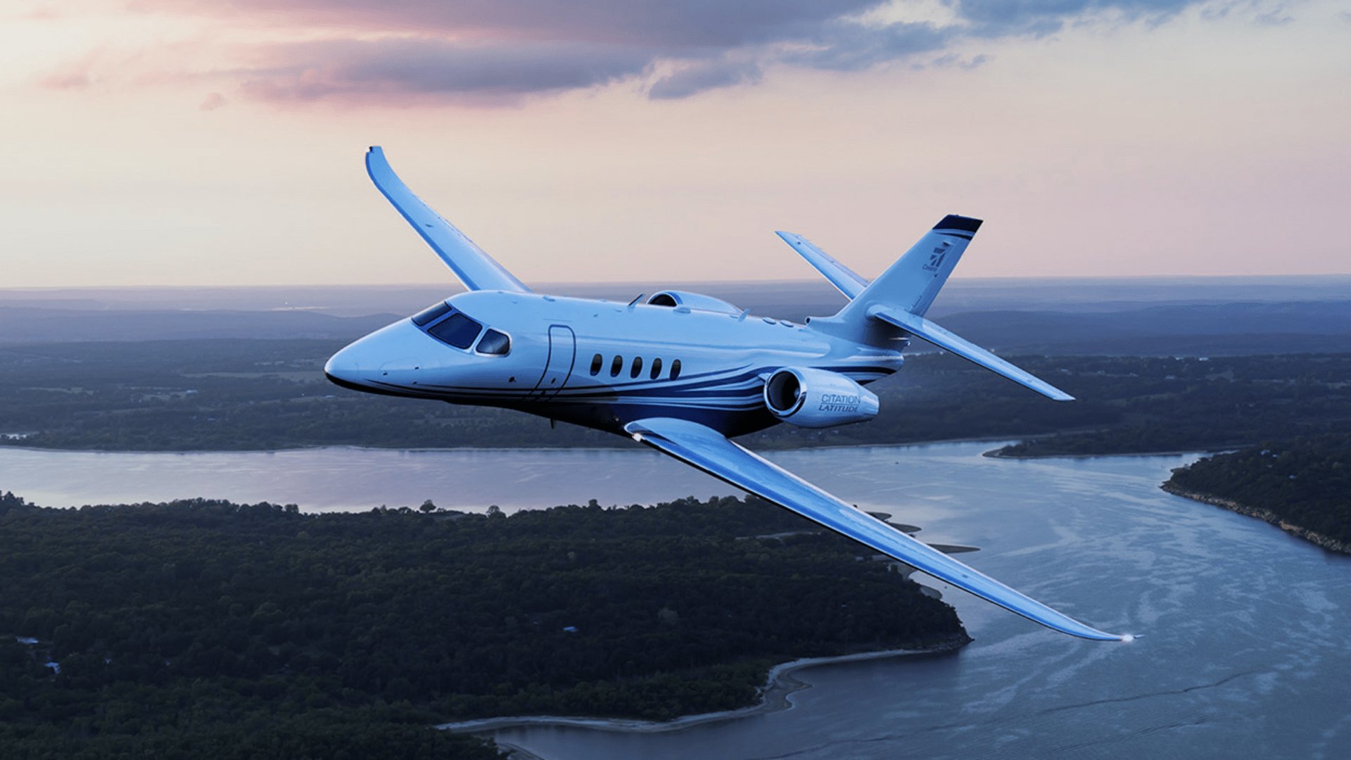 Cessna Citation Latitude midsize jet in flight